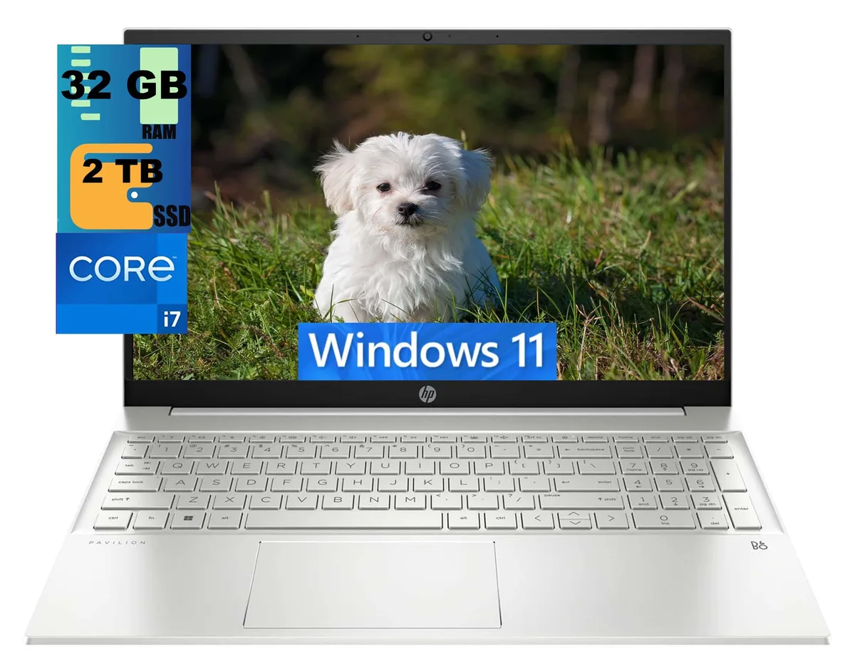 HP HP Pavilion 15 laptop i7-1165G7 32GB 2TB PCIe SSD Silver — product photo