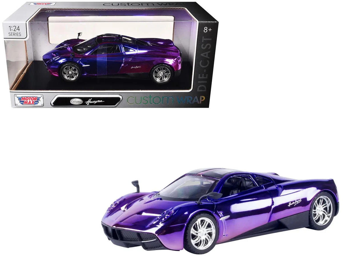 MOTORMAX MOTORMAX Pagani Huayra Pink Purple Chrome Custom Wrap 1/24 Diecast — product photo