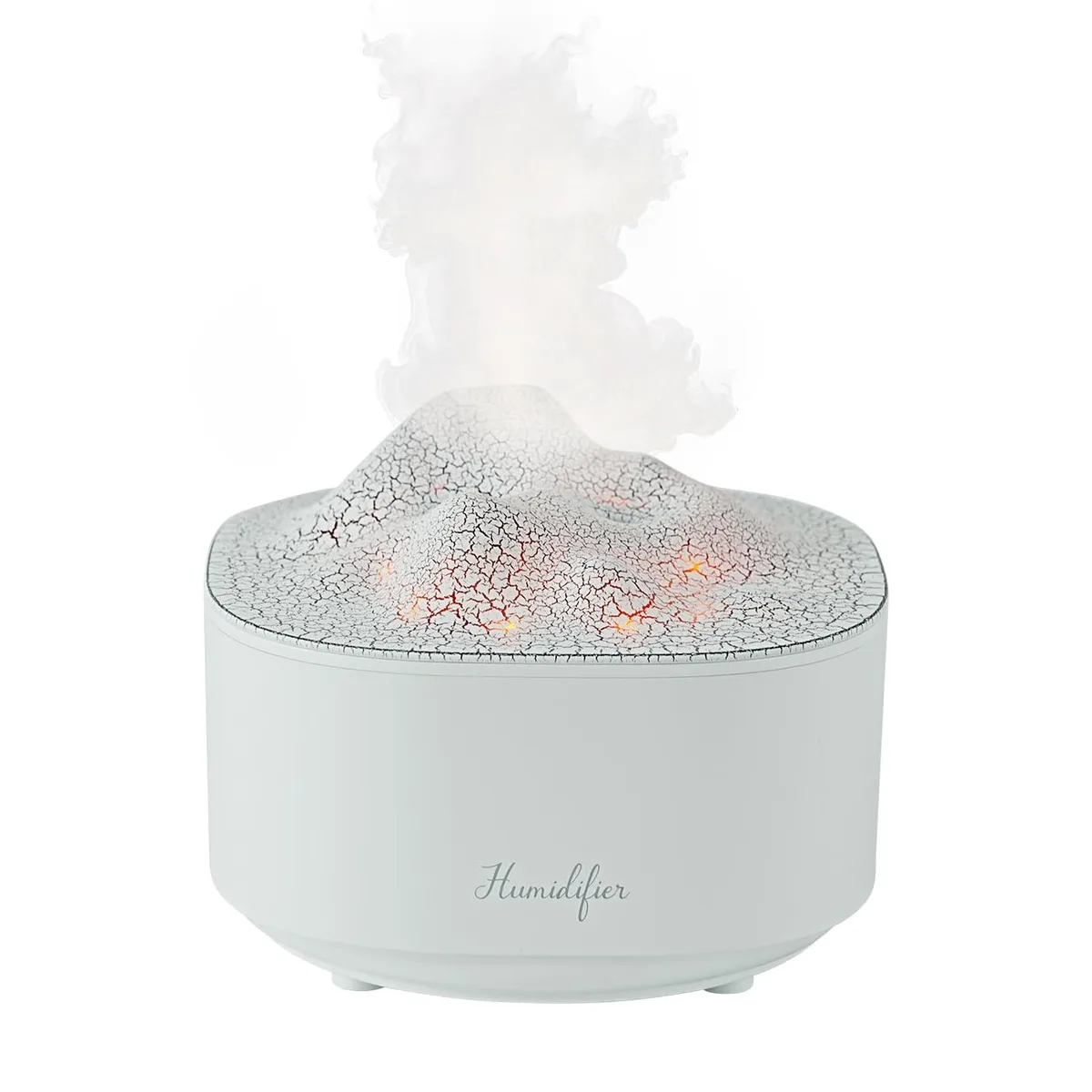 Small white portable humidifier with 1.5L tank and LED light ring