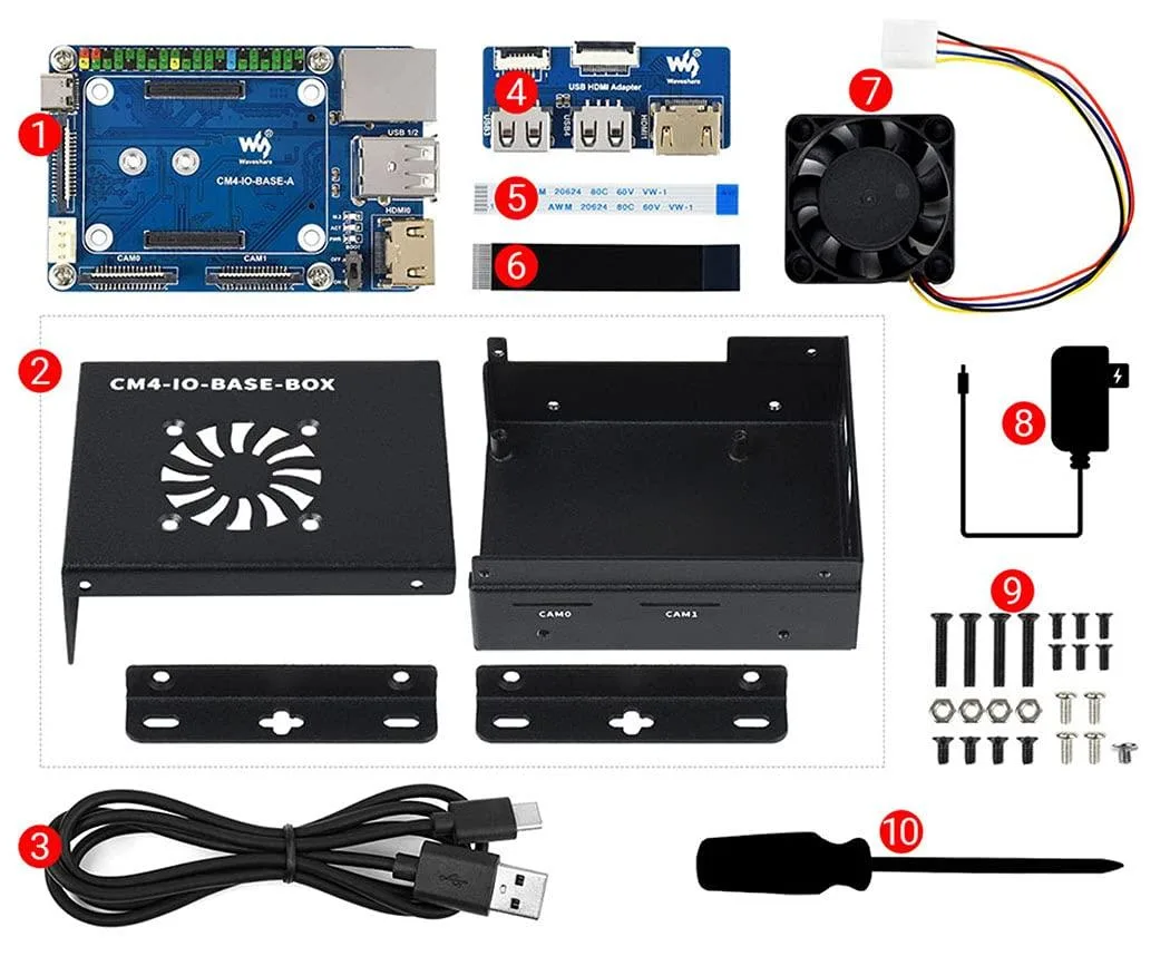 LORDWORLD LORDWORLD CM4 IO Base Box A with USB HDMI Adapter development board — product photo