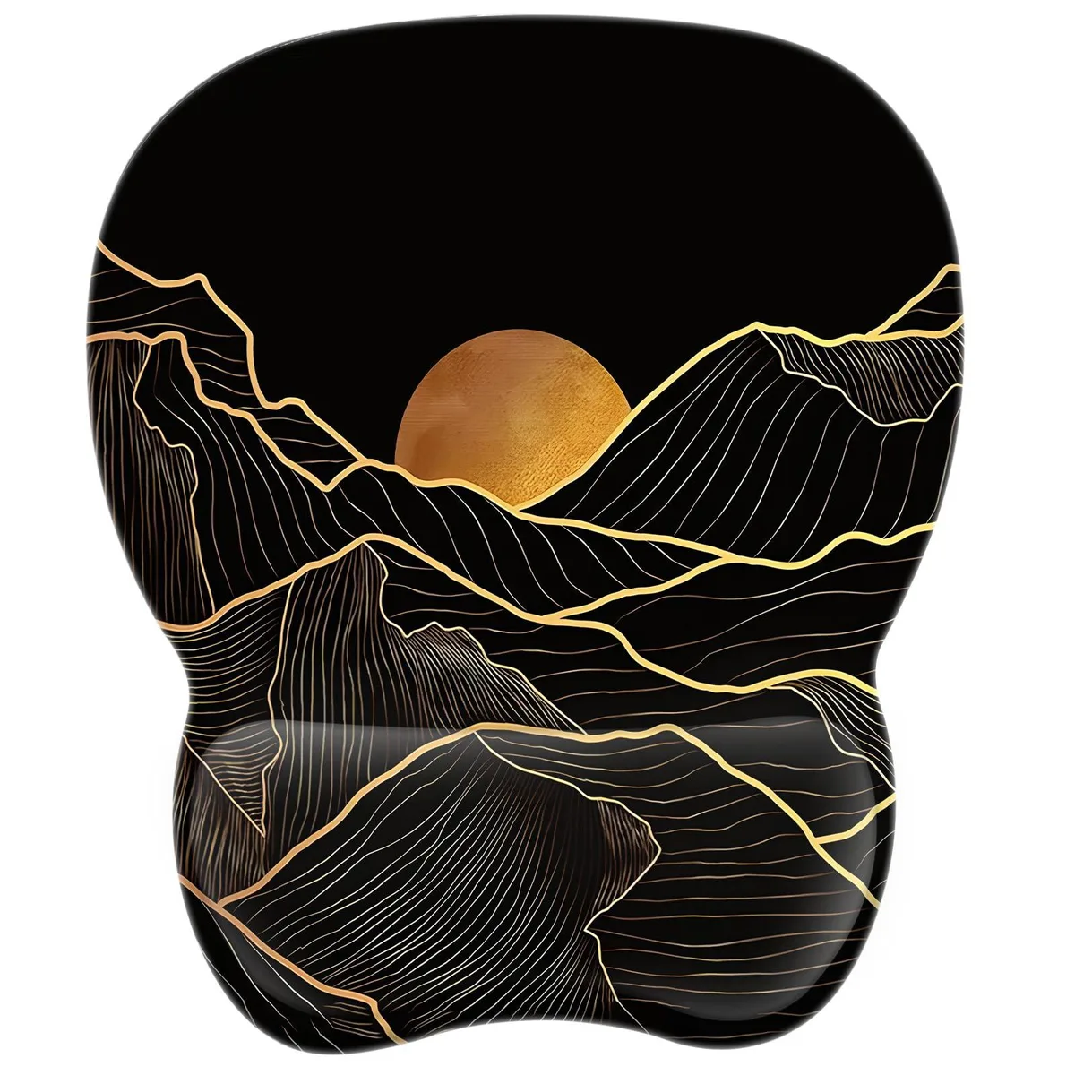  EooCoo Ergonomic Mouse Pad with Wrist Support Black Mountain 9.6 x 8.3 in — product photo