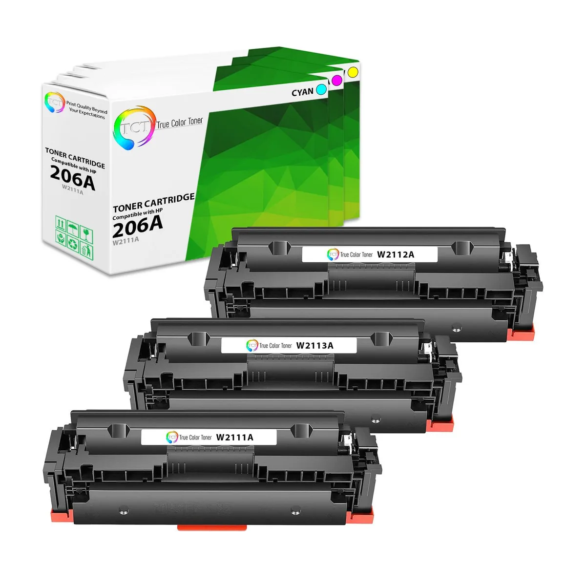 True Color Toner True Color Toner 206A 3-Pack Toner Cartridge (1250 Pages) — product photo
