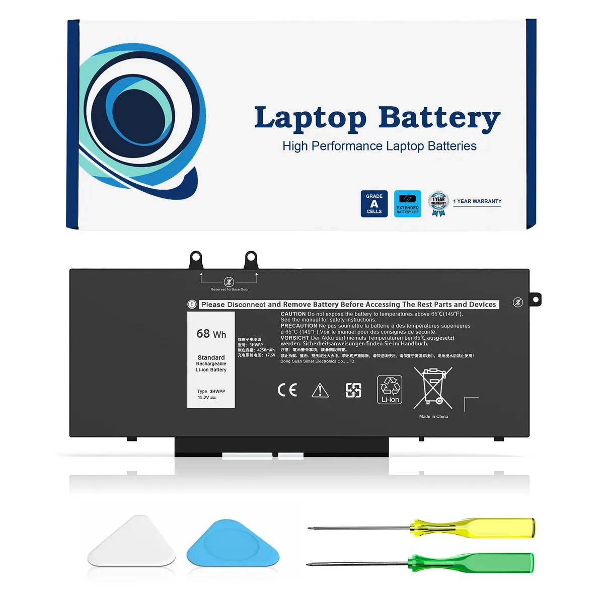 Dell 3HWPP 68Wh 15.2V Laptop Battery Black — product photo