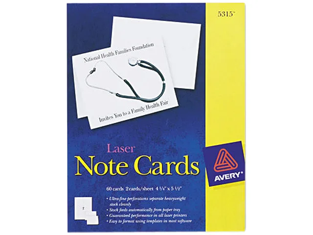 Box of 60 white note cards with envelopes