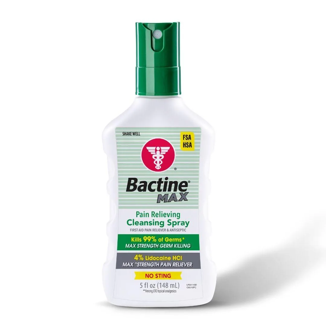  Bactine MAX 81115 rescue spray 5oz 4-pack 4% lidocaine — product photo