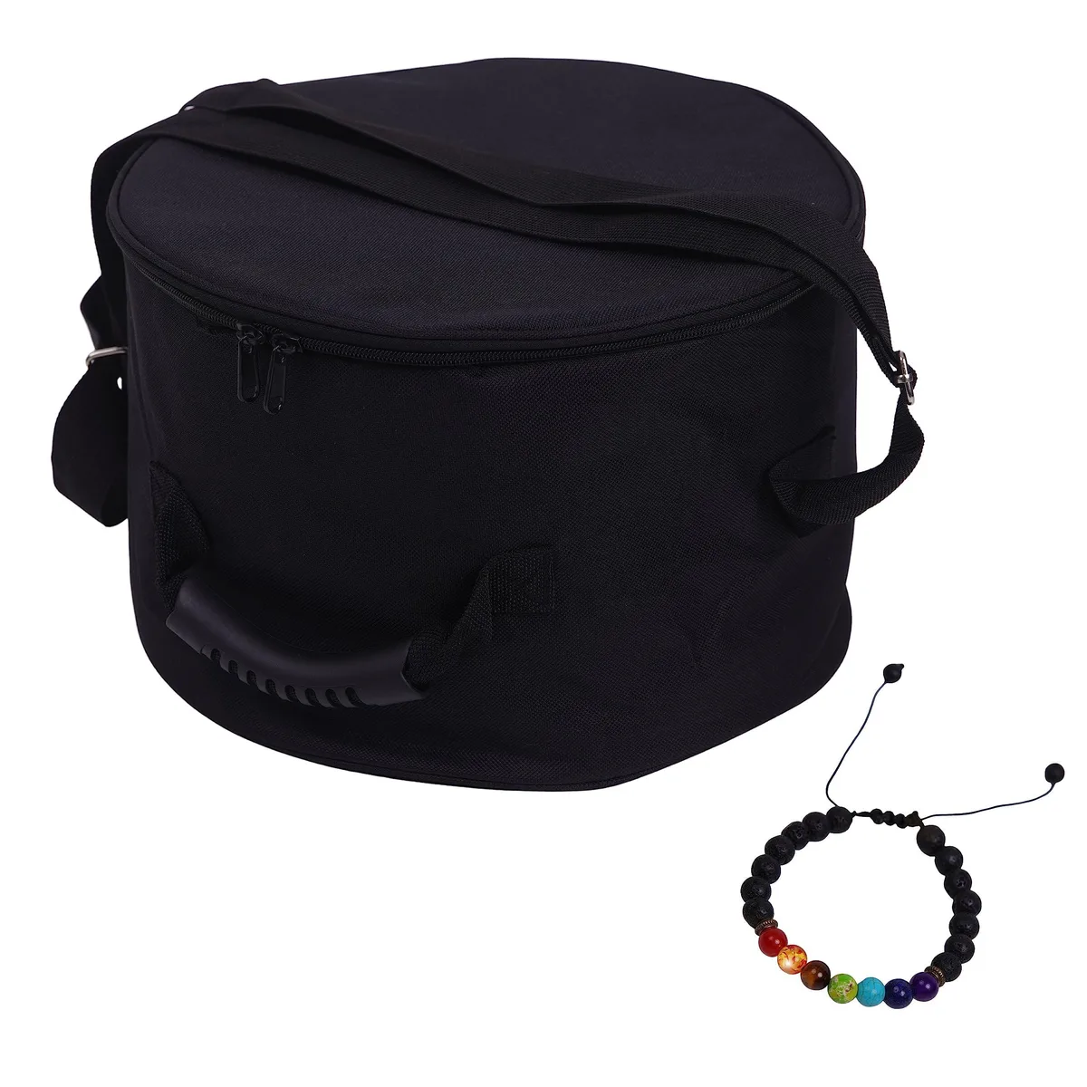  Avid SBB-BL-30 Singing Bowl Bag 12 inch Black 600D Polyester with Chakra Bracelet — product photo