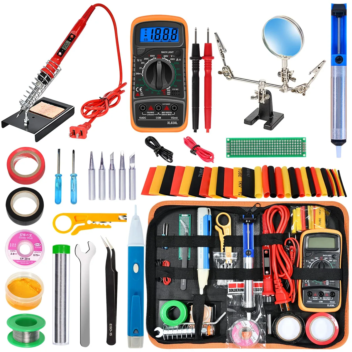  80W LCD Digital Soldering Gun with Helping Hand Station — product photo