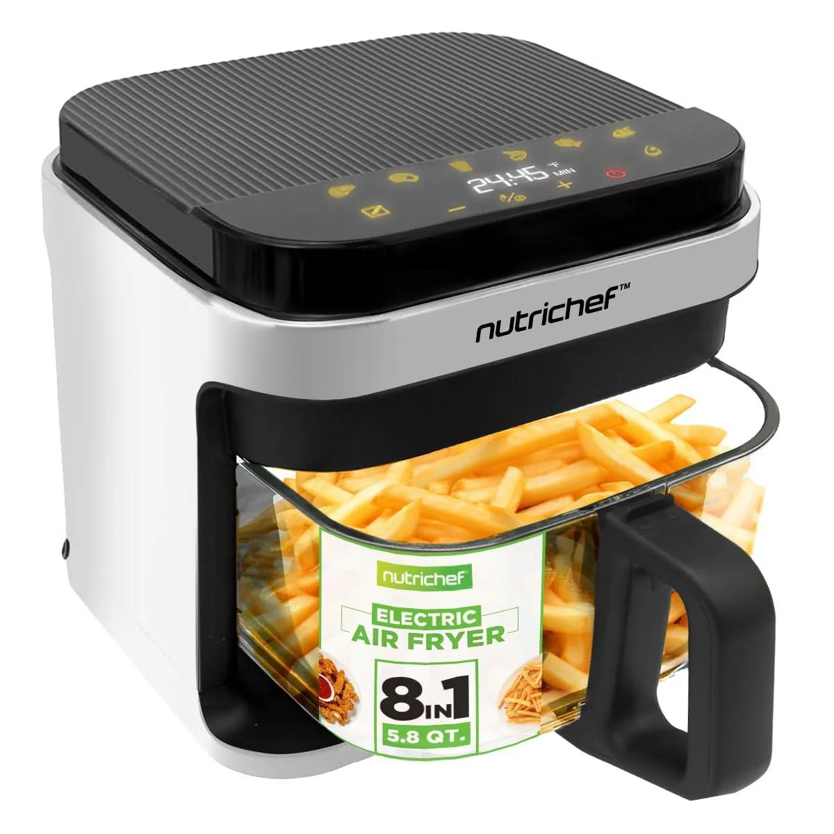 NutriChef NCAF539TW 5.8 Quart Air Fryer White — product photo
