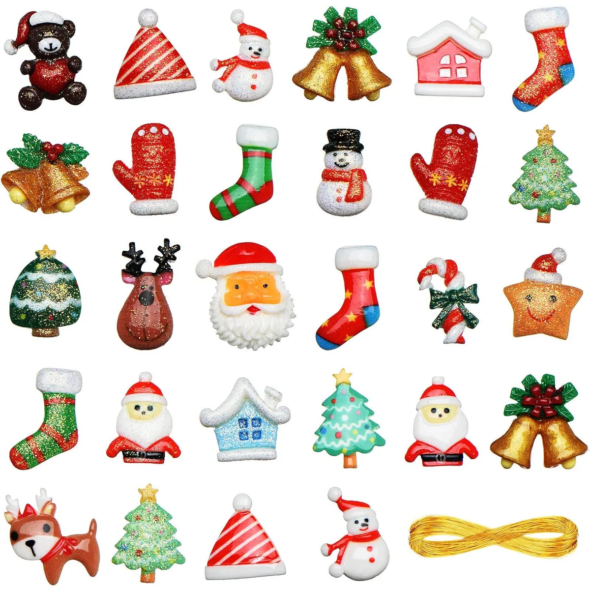  eBoot-62 100 Pcs Mini Resin Christmas Ornaments hobby collectible — product photo