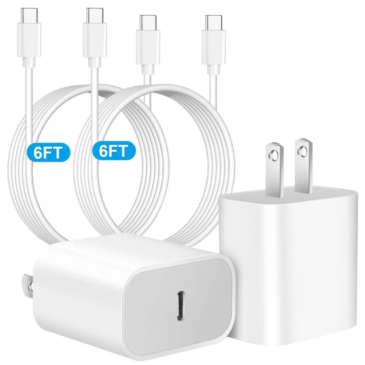 No Sew No Sew A2379 20W USB-C charger 2-pack 6ft cable — product photo