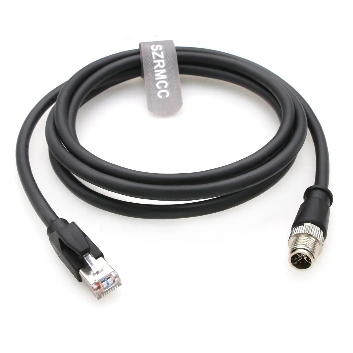 V2 Technologies V2 Technologies M12 8 Pin X-Coded to RJ45 Ethernet Cable 1m Black 2 in 1 accessory — product photo