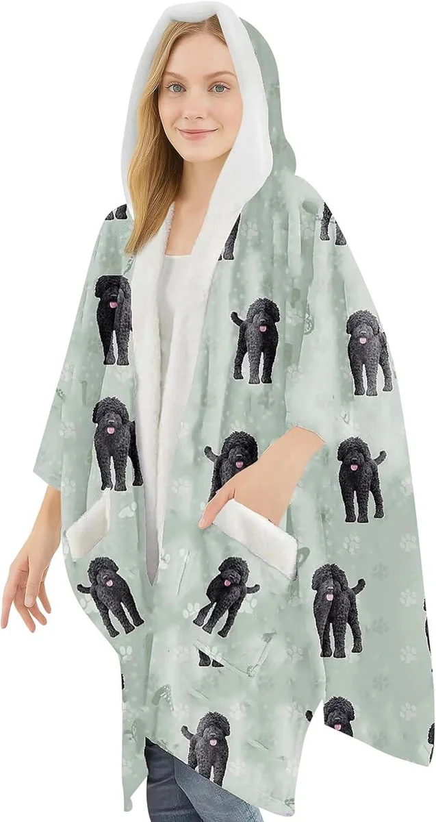 E & S Imports E & S Imports Snuggs Blanket Hoodie Black Labradoodle — product photo