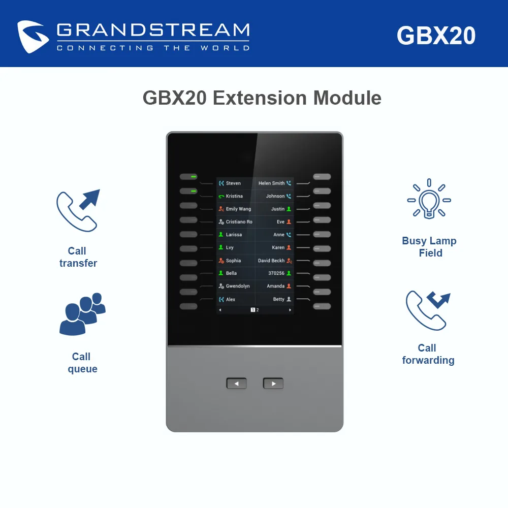 Grandstream Grandstream GBX20 VoIP Extension Module 4.3 inch 272x480 LCD 40 lines — product photo