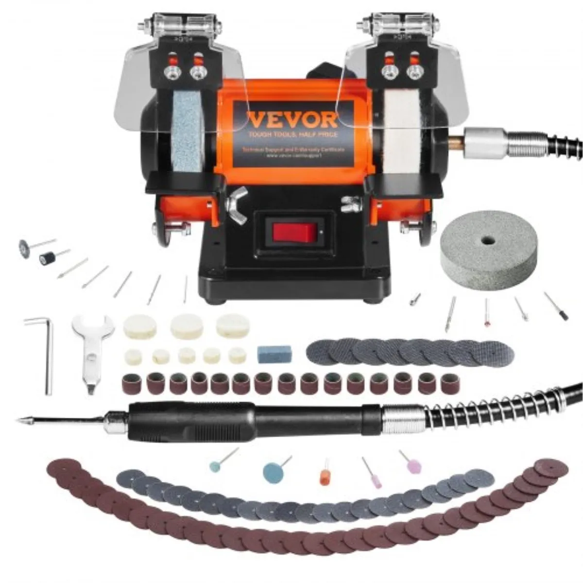 VEVOR VEVOR TDS-75B 3590RPM Bench Polisher 100pcs Kit — product photo