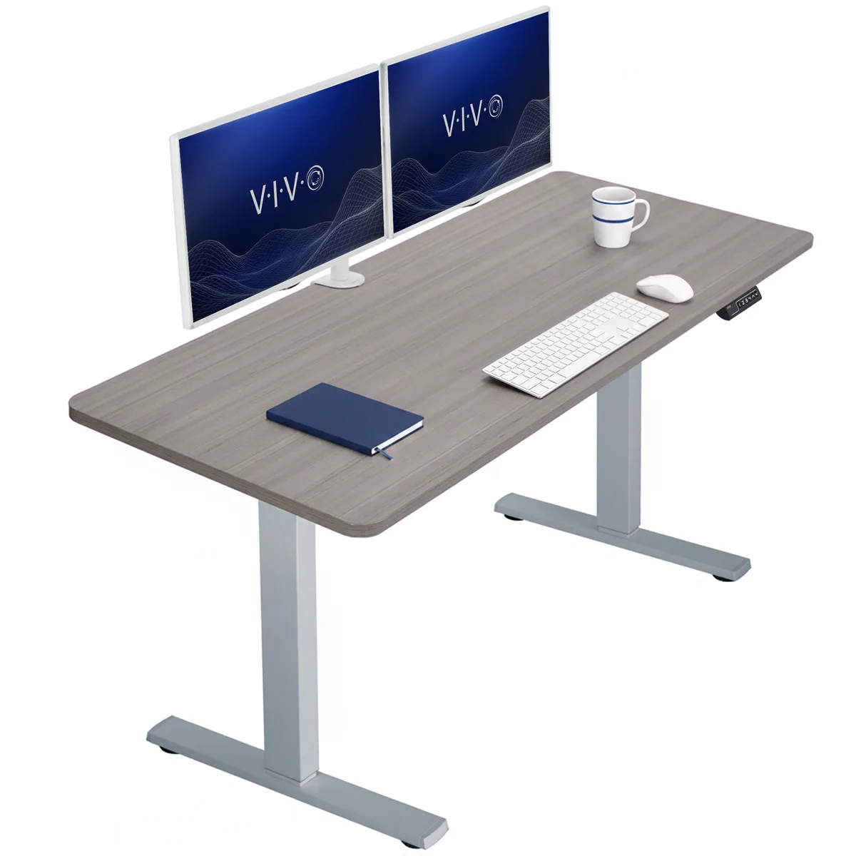 VIVO VIVO Electric 60 x 24 Standing Desk Dark Gray Top Gray Frame — product photo