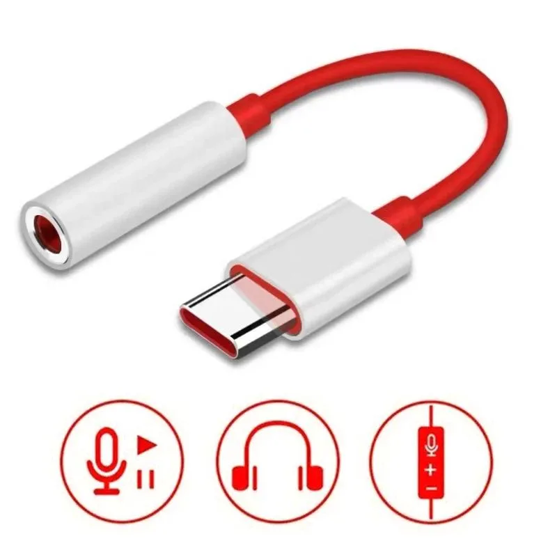 Defendwe Defendwe USB-C to 3.5mm Audio Adapter Cable Red 10cm 2PCS — product photo