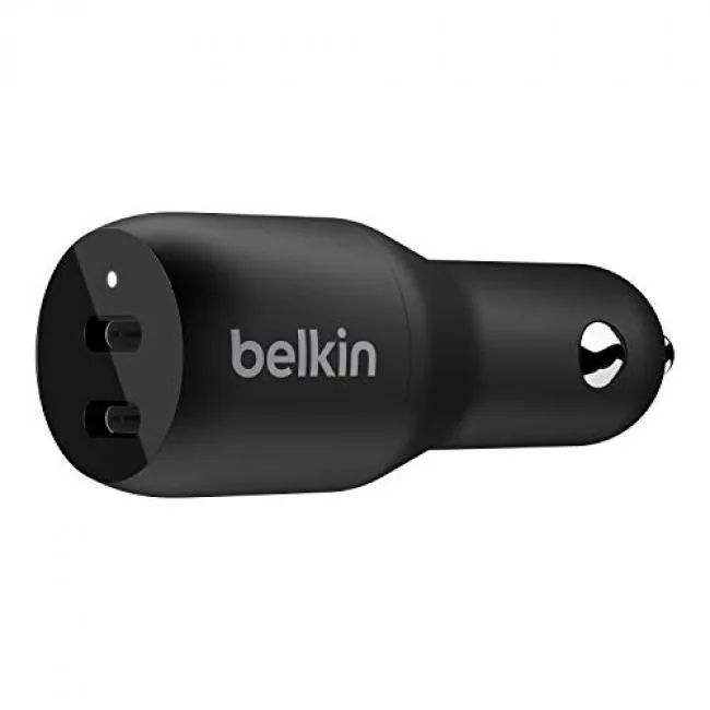 Belkin Belkin CCB002btBK 36W Dual USB-C Car Charger 18W per port — product photo