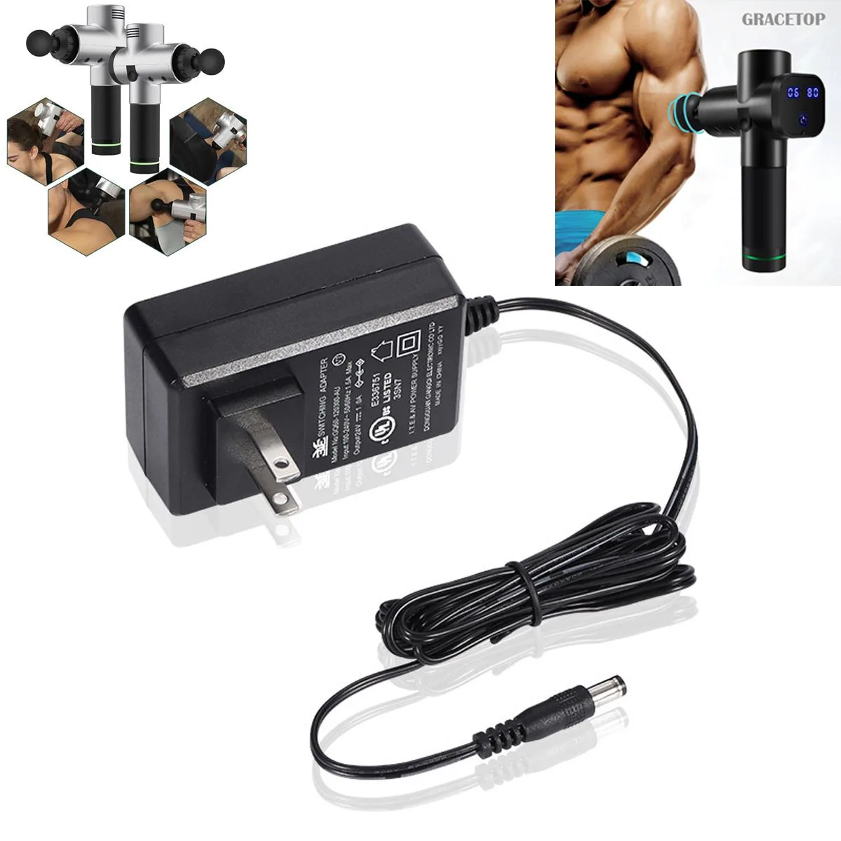 GRACETOP GRACETOP SK03T1-2600100W2 24V 1A massager charger — product photo
