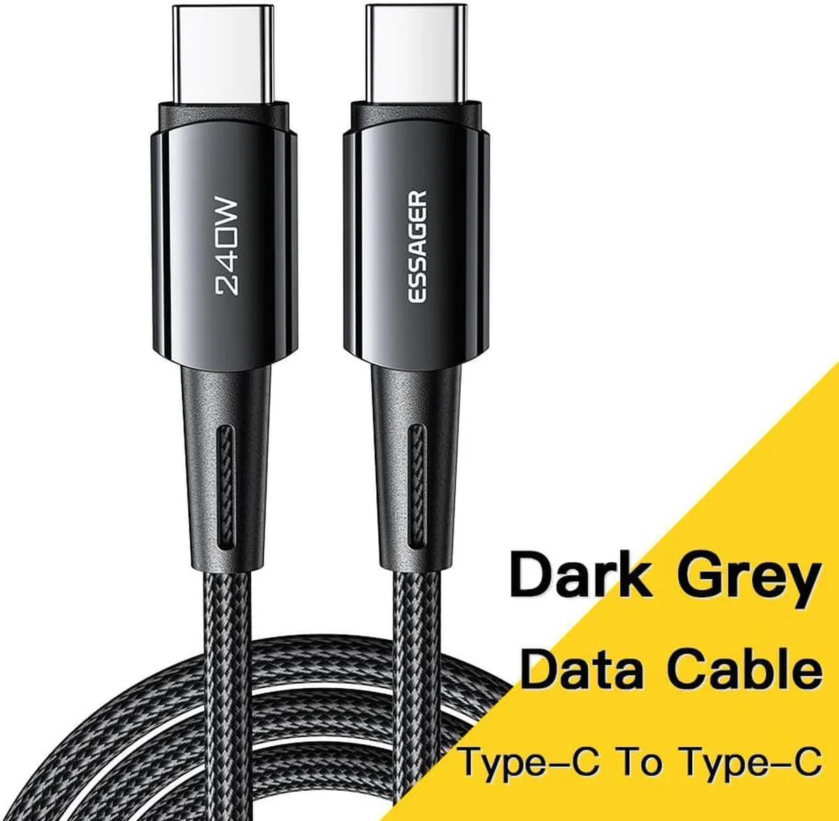 SMUGDESK SMUGDESK USB C to USB C Cable 6.6ft 240W 1-Pack Fast Charge Samsung S21 LG Black — product photo