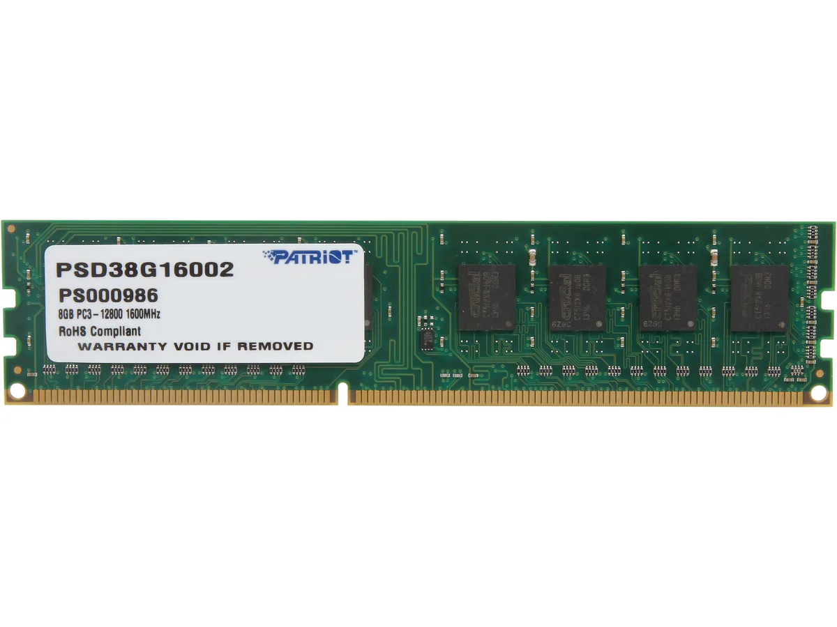 Patriot Memory Patriot Memory PSD38G16002 8GB DDR3 1600 CL11 desktop RAM — product photo