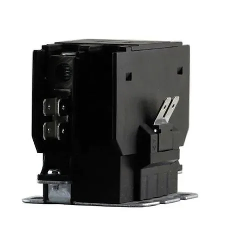 Compact grey rectangular contactor with terminal screws and coil markings