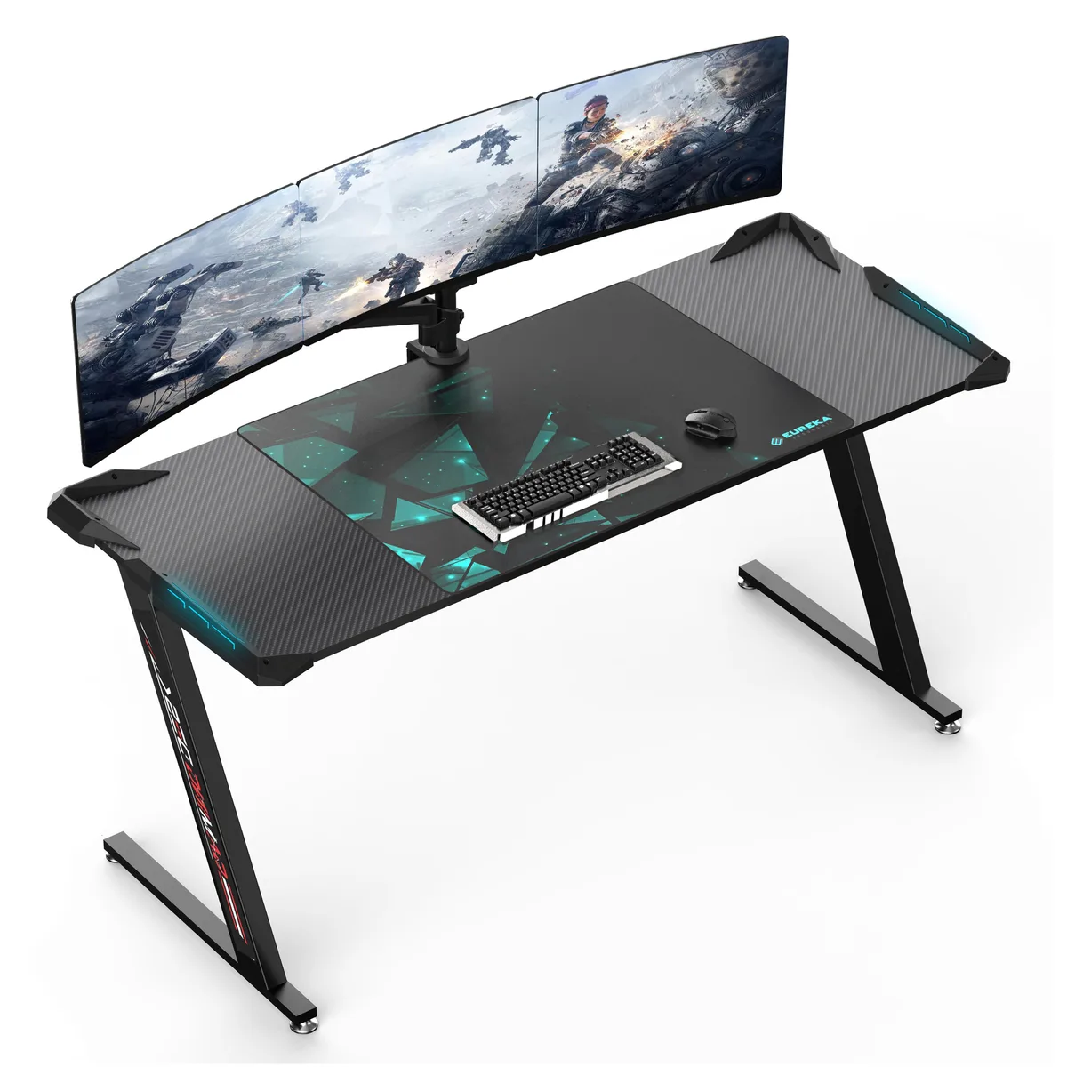 Eureka Ergonomic Eureka Ergonomic Z60 60" Z-Shaped Gaming Desk Black — product photo