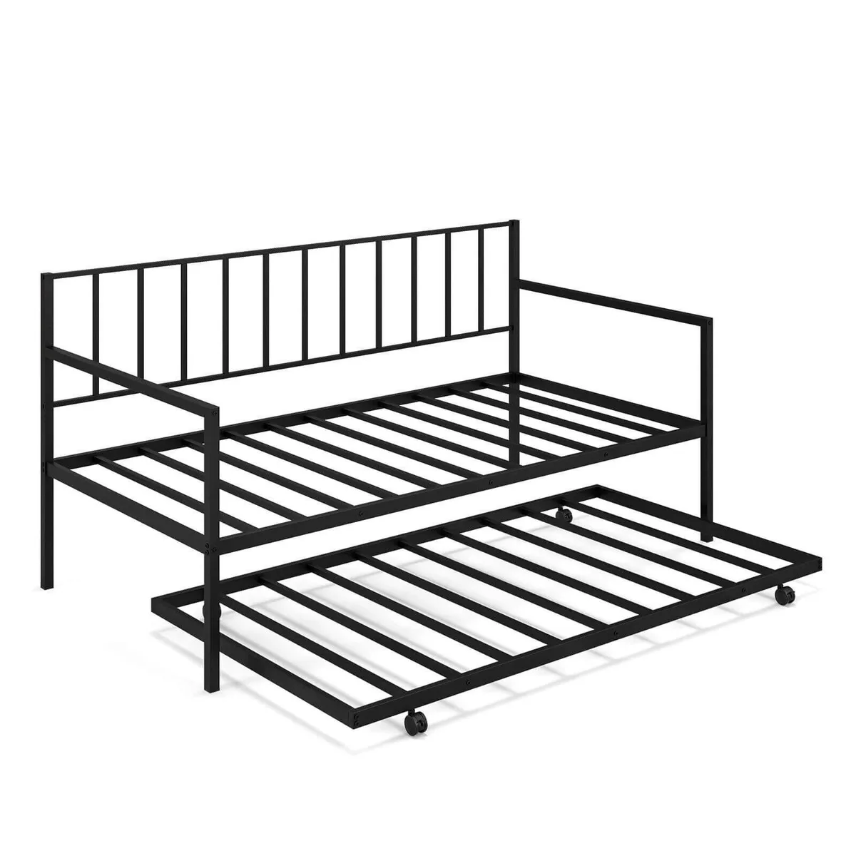 SlickBlue SlickBlue Twin Metal Daybed with Roll-Out Trundle Black — product photo
