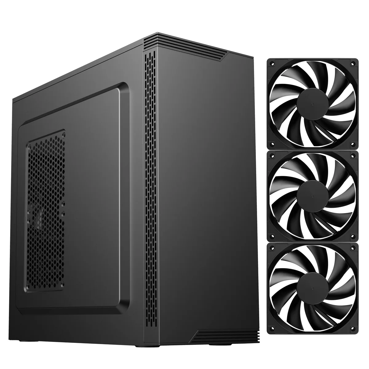 DIYPC DIYPC DIY-S05-BK ATX mid-tower PC case, black — product photo