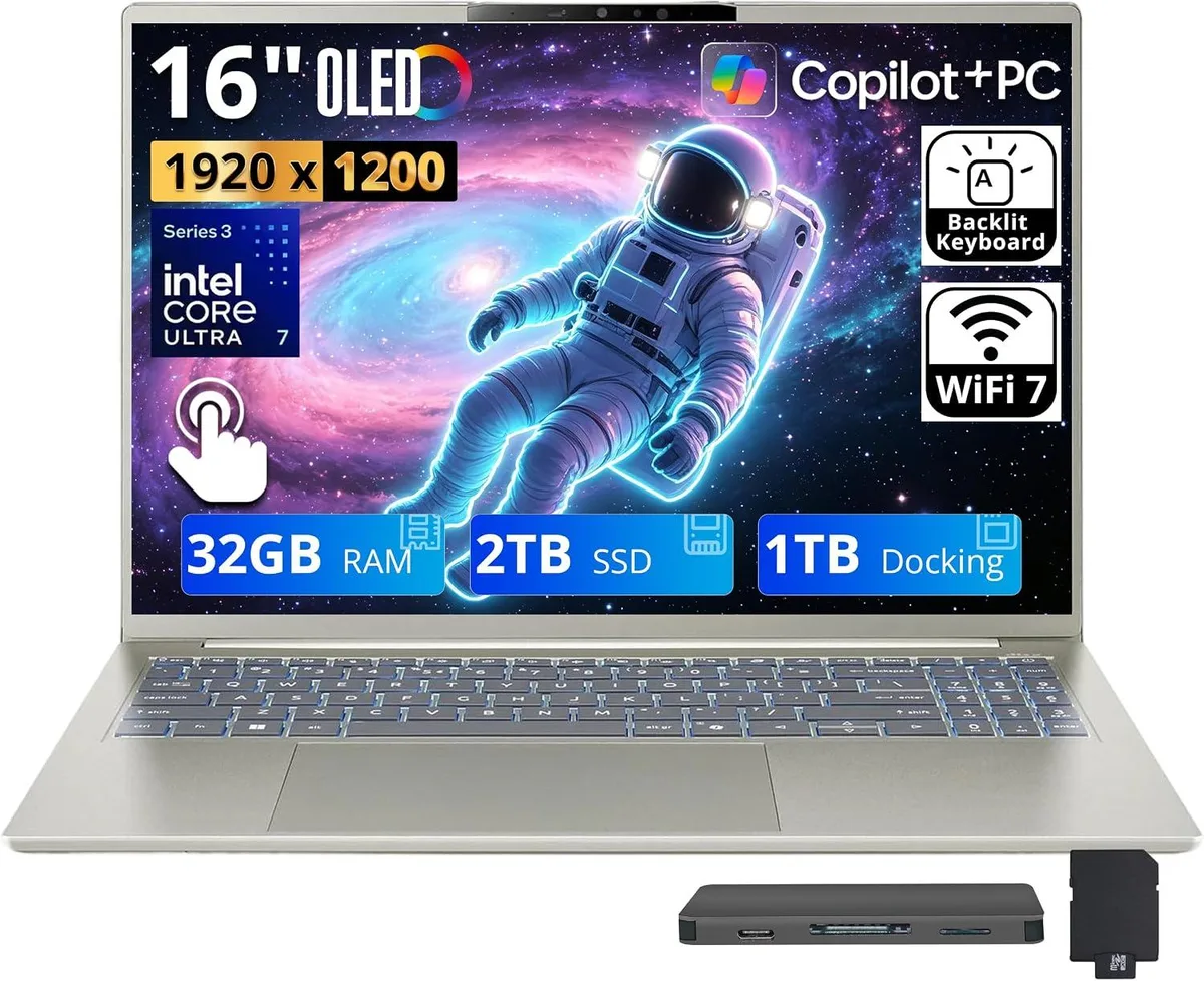Acer America Acer Swift Go 16 AI business laptop Intel Core Ultra 7 355 32GB DDR5 2TB SSD 16" WUXGA touchscreen Silver — product photo