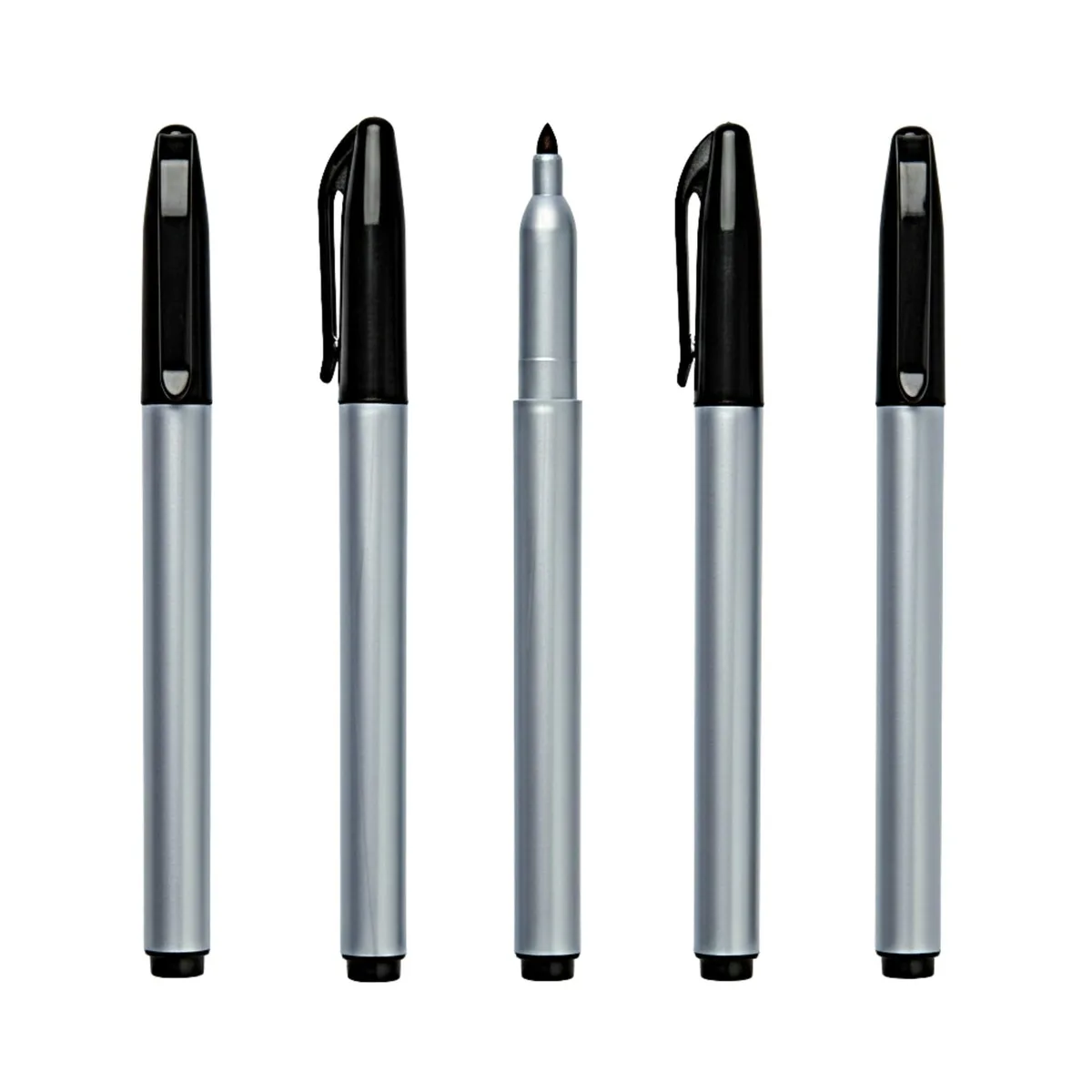  Cadie Permanent Freezer Marker Set of 5 Black Chisel Tip Pens — product photo