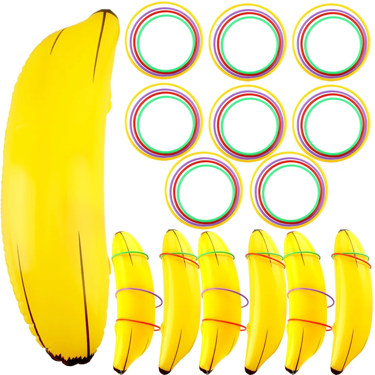  Worry Free Gadgets UTGF-02 Inflatable Banana Ring Toss Game 8 Bananas 32 Rings 40 Pieces — product photo