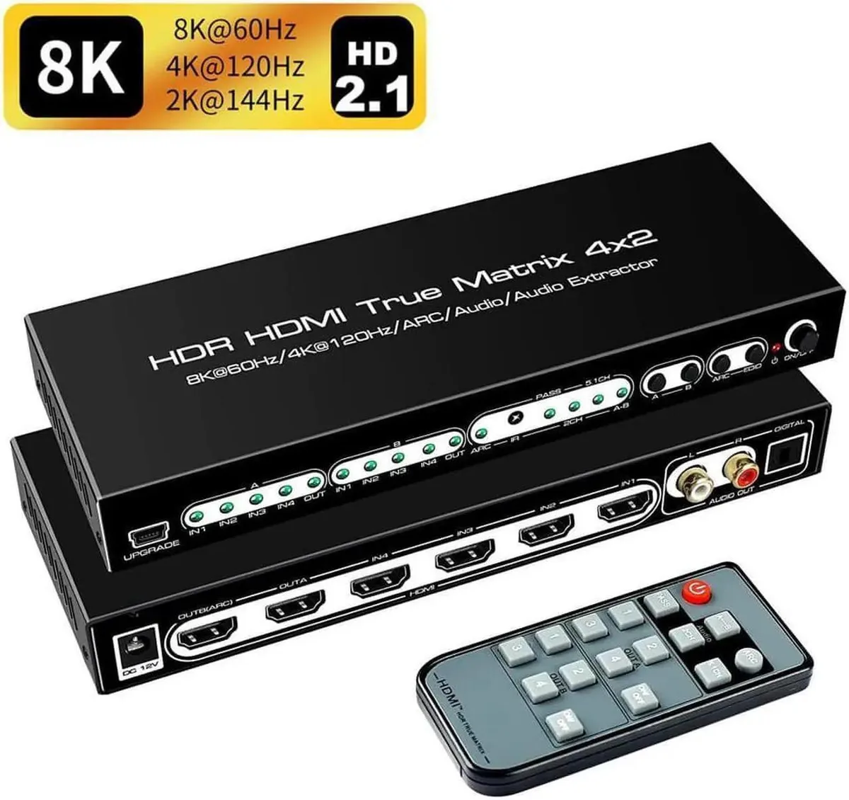 Vszerda Vszerda 8K 4x2 HDMI Matrix Switcher Splitter Audio — product photo