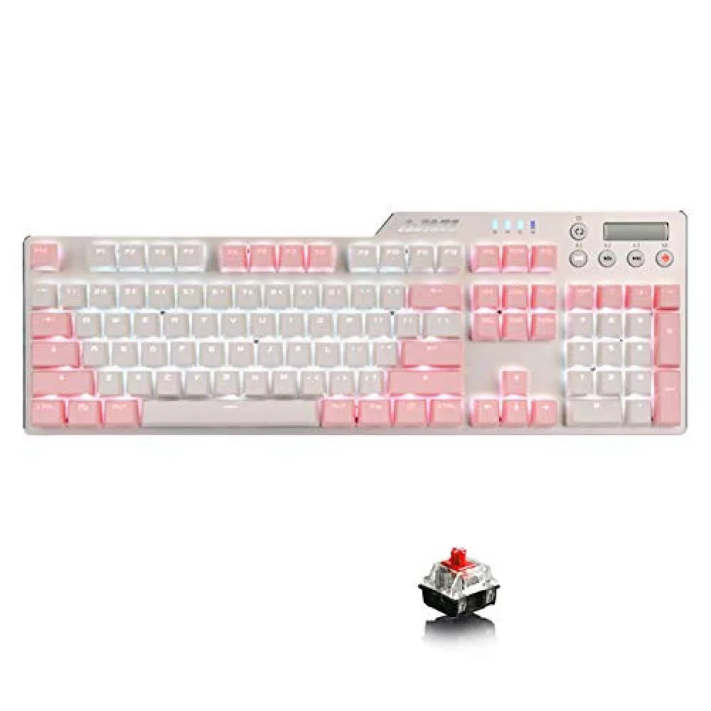 A-jazz A-jazz AK35i Gaming Mouse (Sakura & White-Red Axis) — product photo