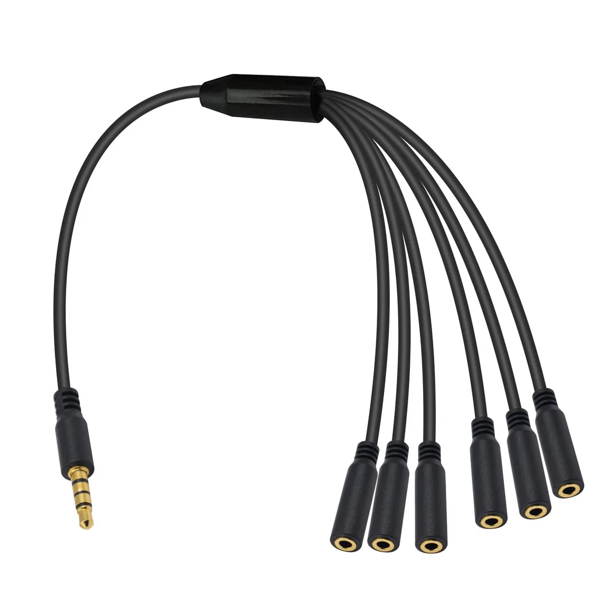 Vszerda Vszerda 3.5mm TRRS Splitter 1-to-6 1.5ft Black — product photo