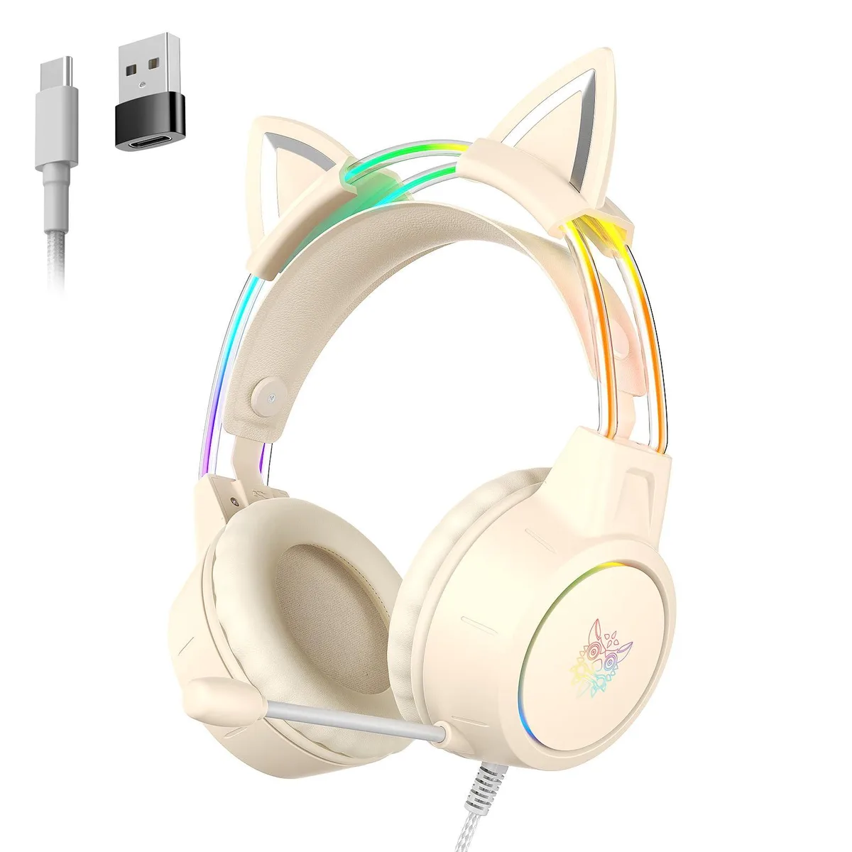  ONITOON X15 Pro TypeC Beige Over-Ear Headphones 50mm 32Ω 105dB USB-C/A — product photo