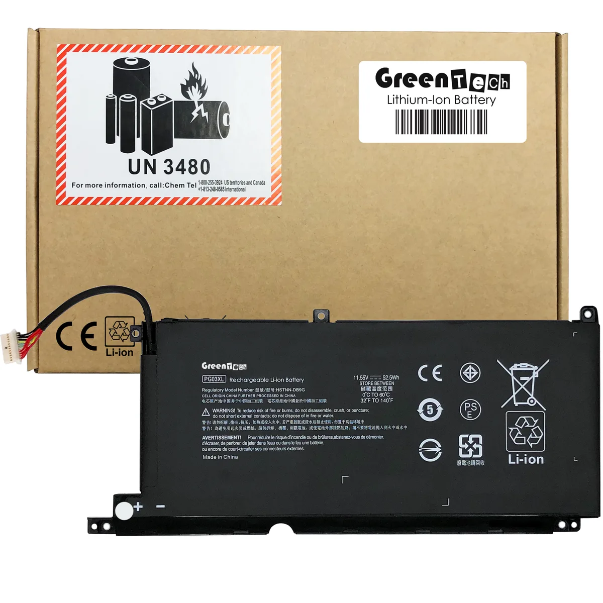 NShi NShi PG03XL L48495-005 laptop battery 11.55V 4545mAh 3-cell — product photo
