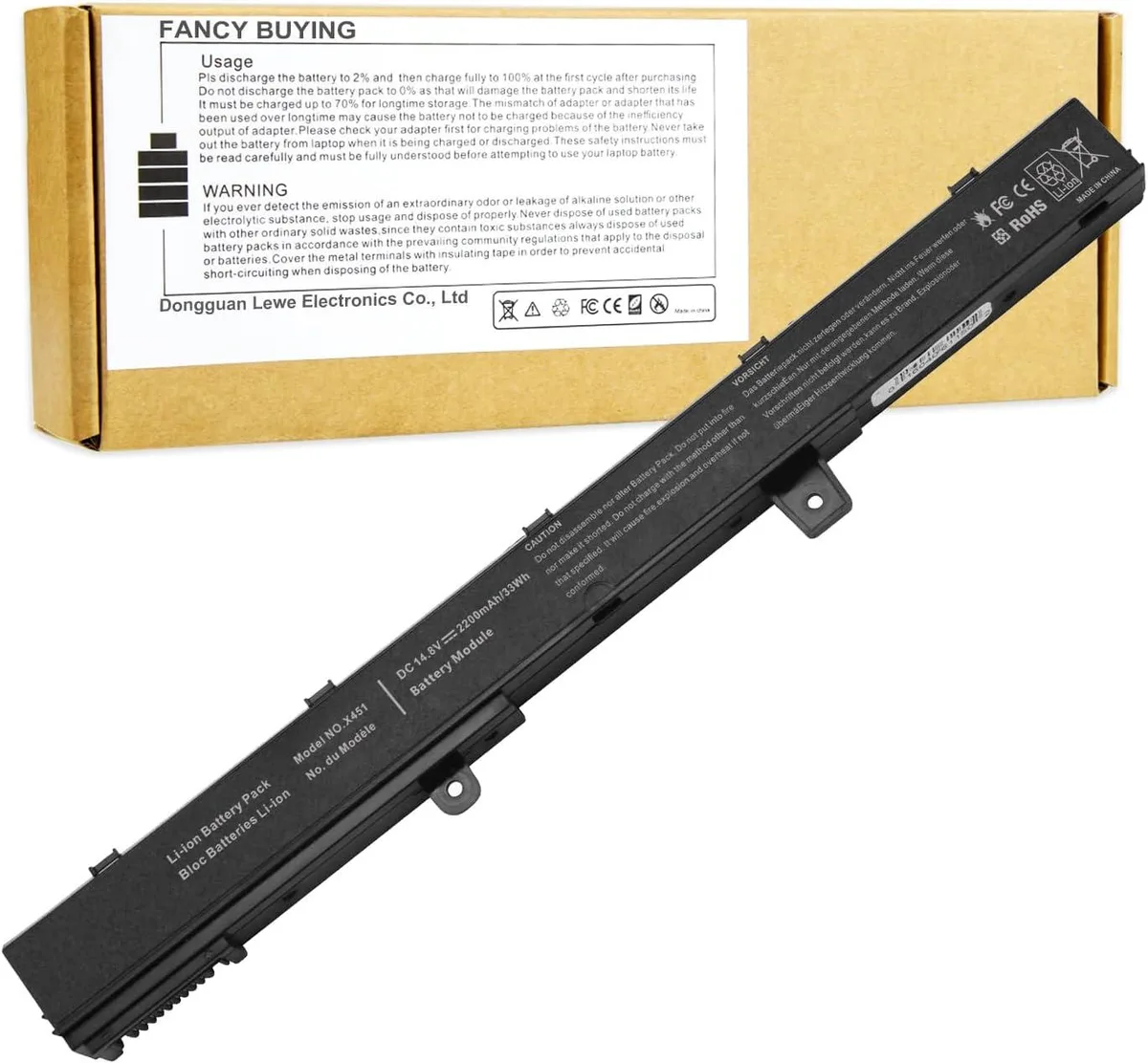 PISKEKAT PISKEKAT 14.8V 2200mAh laptop battery for Asus X551 X451 series — product photo