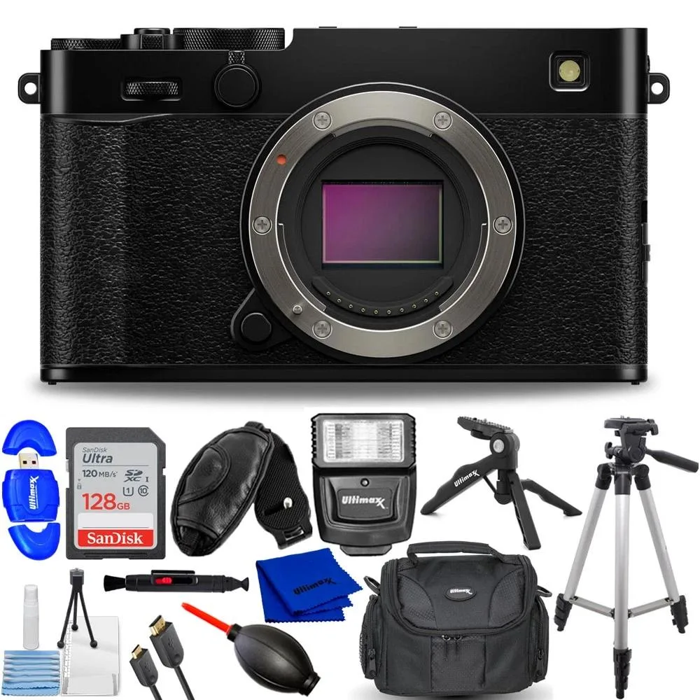 FUJIFILM FUJIFILM X-E5 compact mirrorless camera body black 12PC accessory bundle — product photo