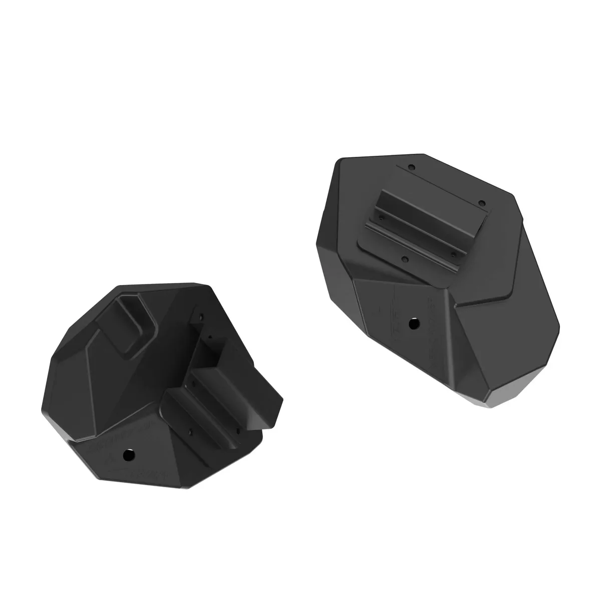 Pair of black textured kick-panel speaker pods for Can-Am Maverick X3
