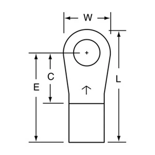 3M 3M M8-14R/SX Ring Terminal 1/4 in Stud 8 AWG 1000 V Bare — product photo