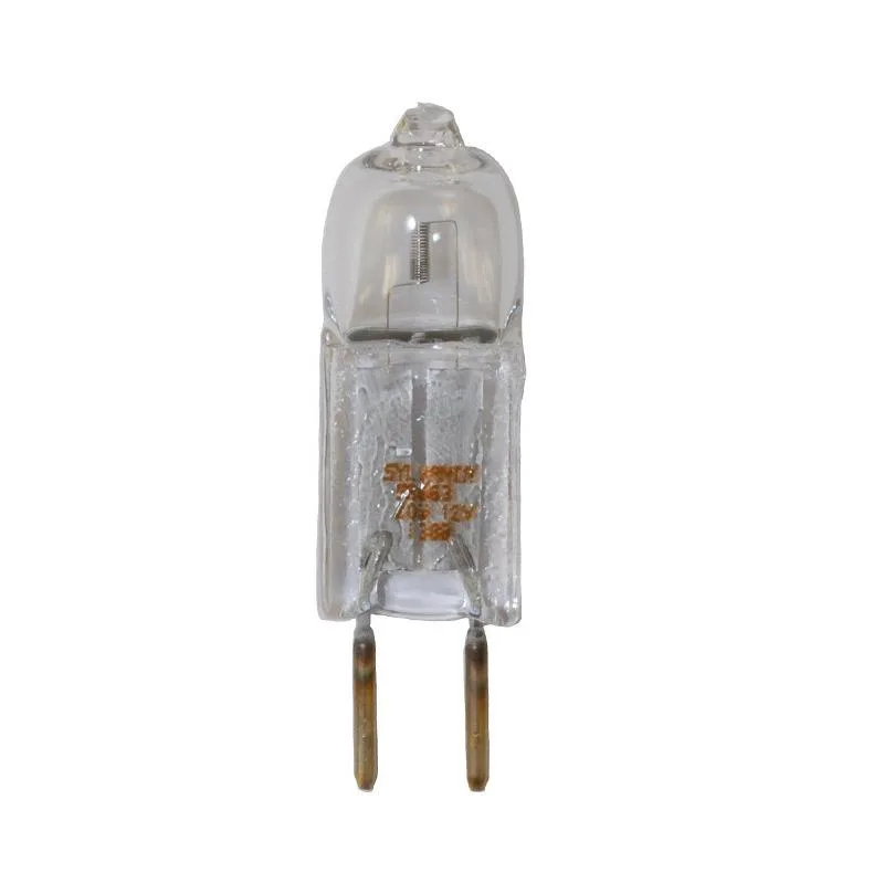 Small clear halogen capsule with two pins