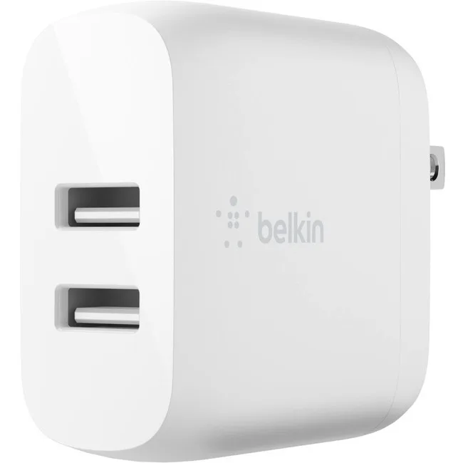 Belkin Belkin WCB002dqWH White 24W Dual USB-A Wall Charger — product photo