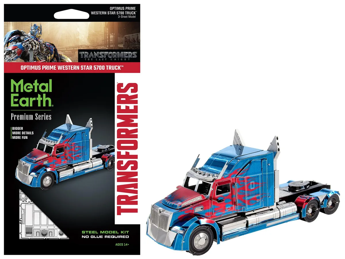 Metal Earth Metal Earth Western Star 5700 Optimus Prime Blue Flames 2017 Movie 97 Parts — product photo