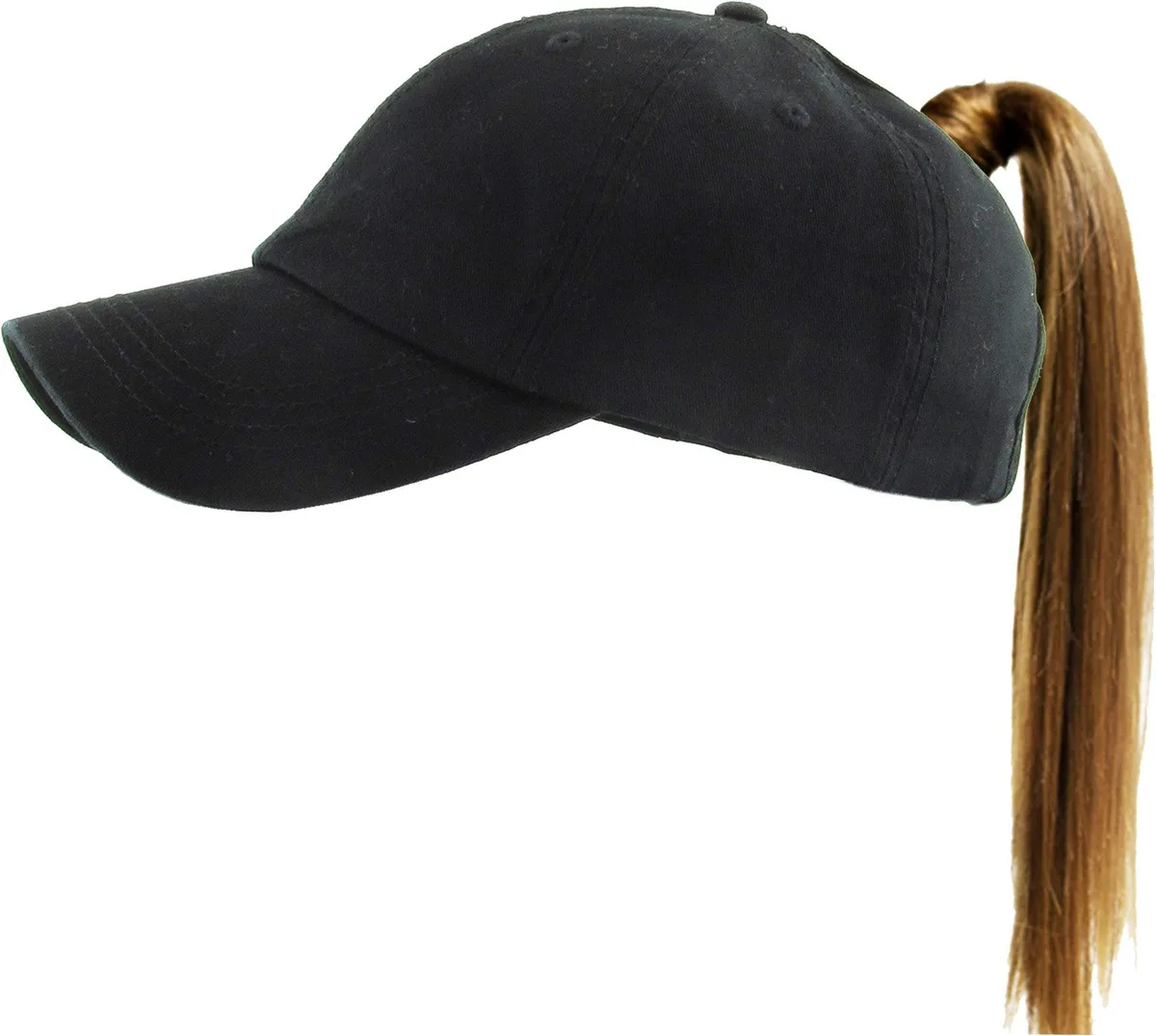  KBETHOS Pony-Classic BLK Ponytail Baseball Cap Black — product photo