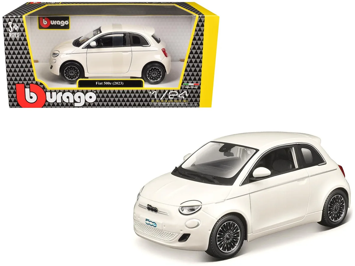 BBURAGO BBURAGO 2023 Fiat 500e White 1/24 Diecast Hobby Collectible — product photo