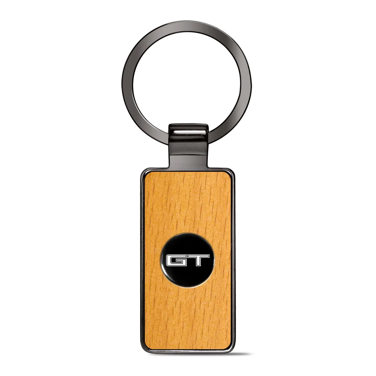iPick Image, LLC iPick Image, LLC Ford Mustang GT Roundel Key Chain Maple Wood Gunmetal Black — product photo