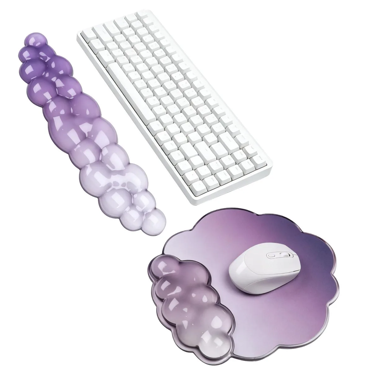  CFHYZAZNCL Cloud-wr-mp-set Keyboard Wrist Rest and Mouse Pad Set - Purple — product photo