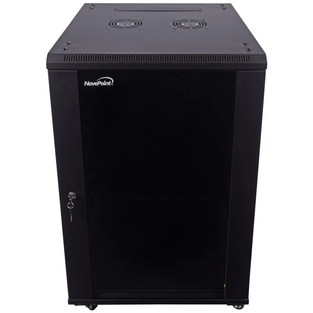 NavePoint NavePoint 18U 600mm Depth Server Rack with Casters, Fans — product photo