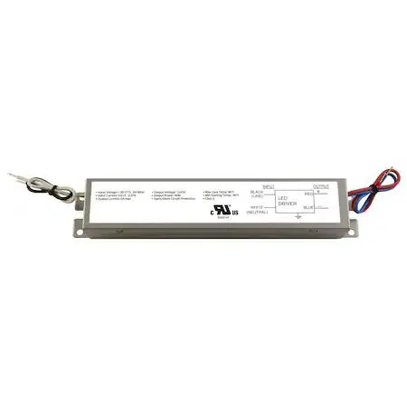Rectangular black metal box with side wiring terminals