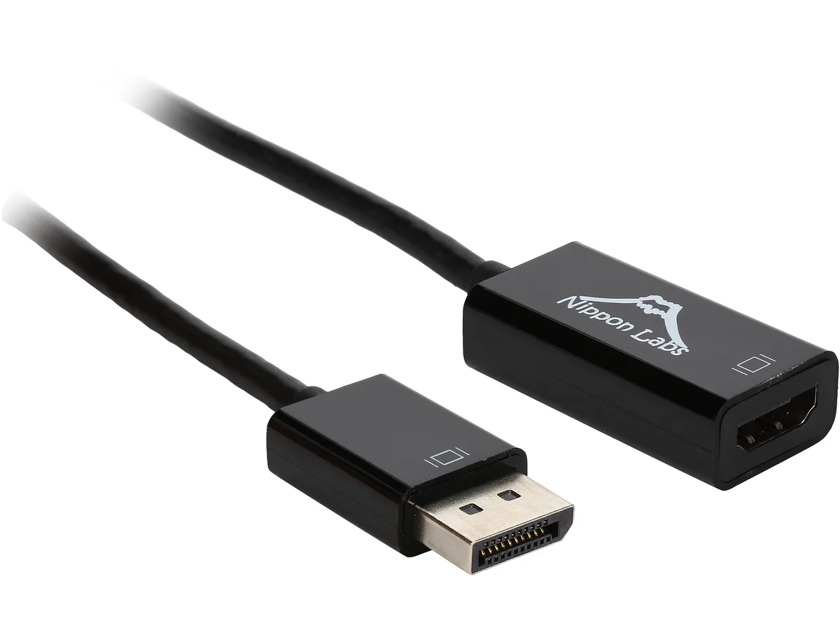 Nippon Labs Nippon Labs AD-DP-HDMI-PS 6" DisplayPort Male to HDMI Female Passive Adapter — product photo